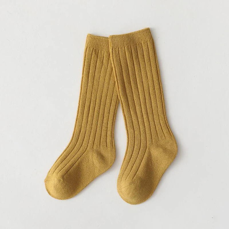 Chaussettes espagnoles pour enfants, chaussettes en coton à rayures pour garçons et filles, respirantes, hautes aux genoux, longues pour bébés, uniforme scolaire, 0-7 ans