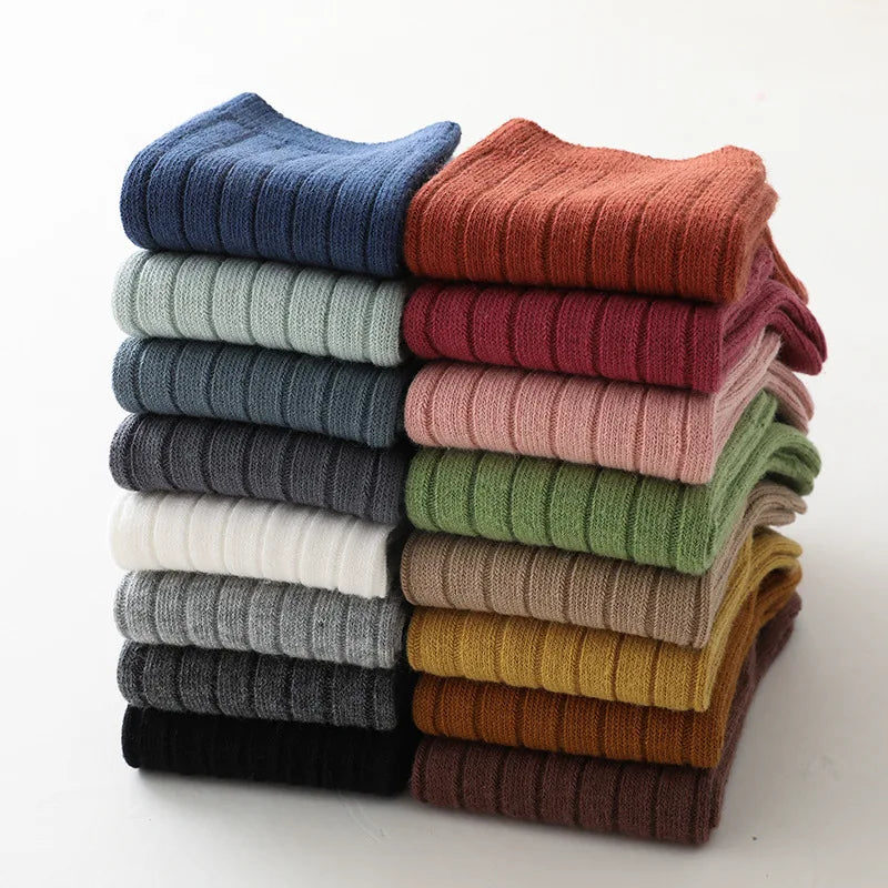 Chaussettes espagnoles pour enfants, chaussettes en coton à rayures pour garçons et filles, respirantes, hautes aux genoux, longues pour bébés, uniforme scolaire, 0-7 ans