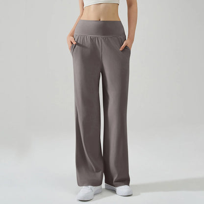 Pantalon de Yoga taille haute Baggy élastique pour femmes, pantalon de sport d'été, Micro évasé, Leggings de danse amples, pantalon de survêtement solide