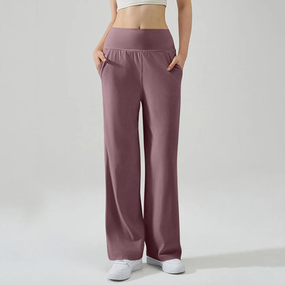 Pantalon de Yoga taille haute Baggy élastique pour femmes, pantalon de sport d'été, Micro évasé, Leggings de danse amples, pantalon de survêtement solide