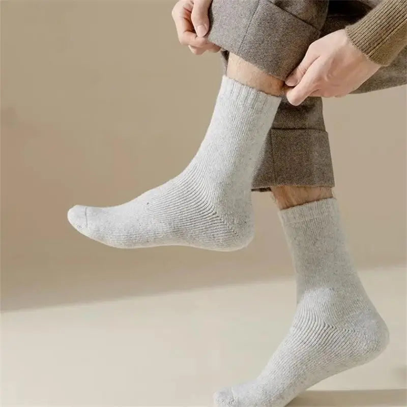 4 paires/lot hommes hiver Super épais chaussettes thermiques laine hommes femmes solide haute qualité laine mérinos chaussettes neige froide chaud laine chaussettes