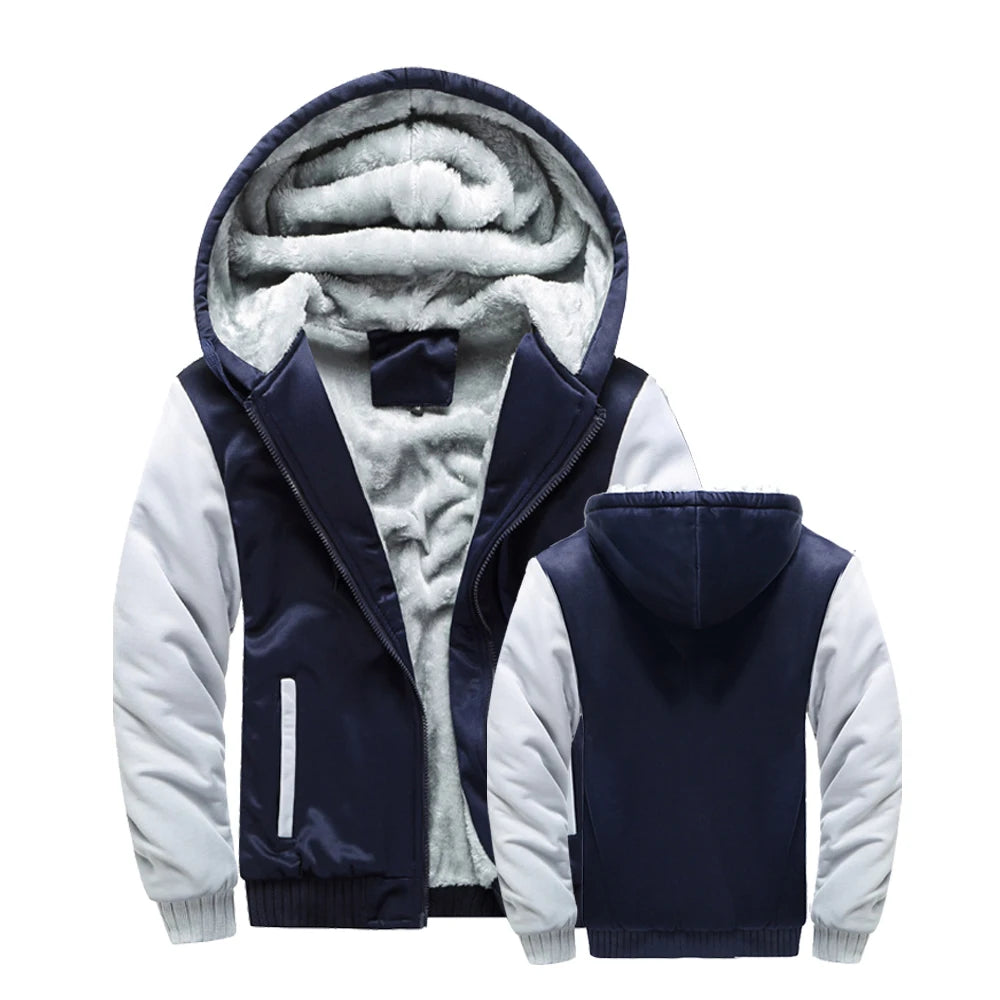 Veste d'hiver hommes manteau chaud épais polaire mâle fermeture éclair vestes à capuche décontracté vêtements de sport à capuche vêtements d'extérieur manches longues sport à capuche