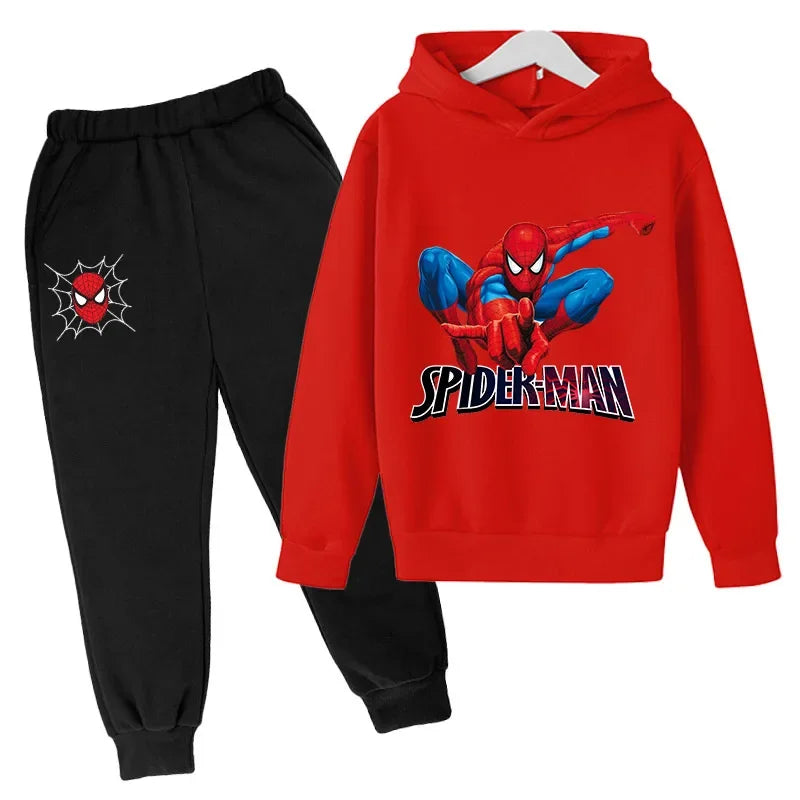 Spider sweats à capuche pantalons 2 pièces ensembles vêtements printemps automne bébé garçons filles enfants mode Costume enfants survêtements dessin animé 4to14 ans