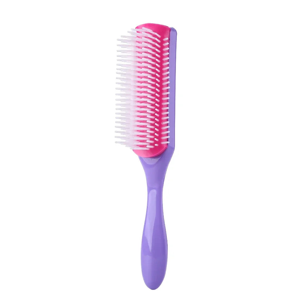 Brosse à cheveux démêlante à 9 rangées, cheveux lisses et bouclés, peigne démêlant, Massage du cuir chevelu, brosse à cheveux détachable, spéciale pour vrais cheveux, perruques