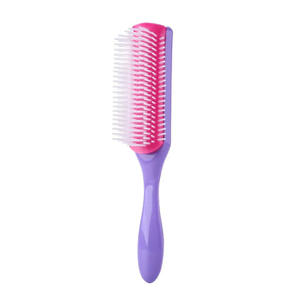 Brosse à cheveux démêlante à 9 rangées, cheveux lisses et bouclés, peigne démêlant, Massage du cuir chevelu, brosse à cheveux détachable, spéciale pour vrais cheveux, perruques