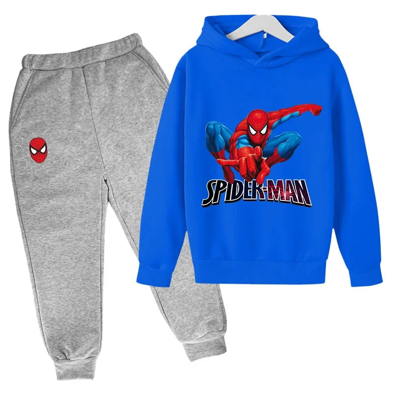 Spider sweats à capuche pantalons 2 pièces ensembles vêtements printemps automne bébé garçons filles enfants mode Costume enfants survêtements dessin animé 4to14 ans