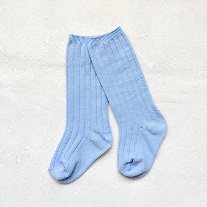 Chaussettes espagnoles pour enfants, chaussettes en coton à rayures pour garçons et filles, respirantes, hautes aux genoux, longues pour bébés, uniforme scolaire, 0-7 ans