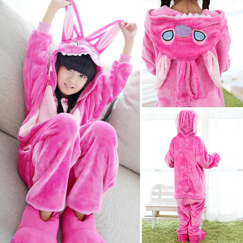 Kigurumi point dessin animé pyjamas ensembles enfants enfants animaux Onesies combinaison filles garçons Anime Cosplay Costumes noël Halloween