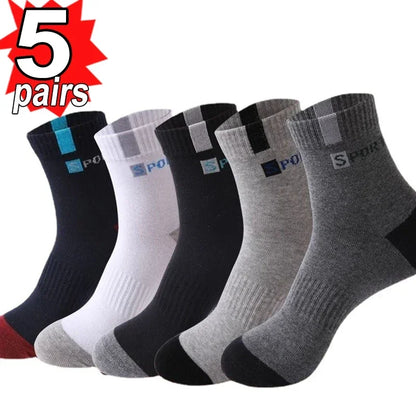 10/5/3 paires respirant Con bas de sport hommes fibre de bambou automne et hiver hommes chaussettes Absorption de la sueur déodorant affaires Sox