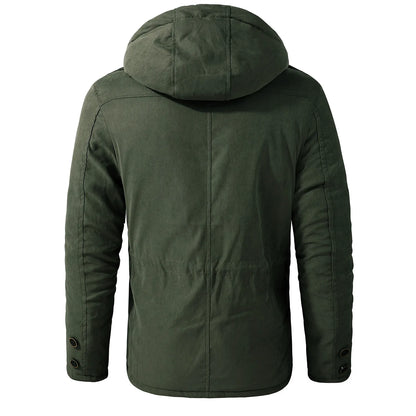 Parka polaire d'hiver pour hommes, vestes chaudes coupe-vent, manteau Parka à capuche épais, doublure en fourrure, vêtements d'extérieur décontractés, veste rembourrée en coton