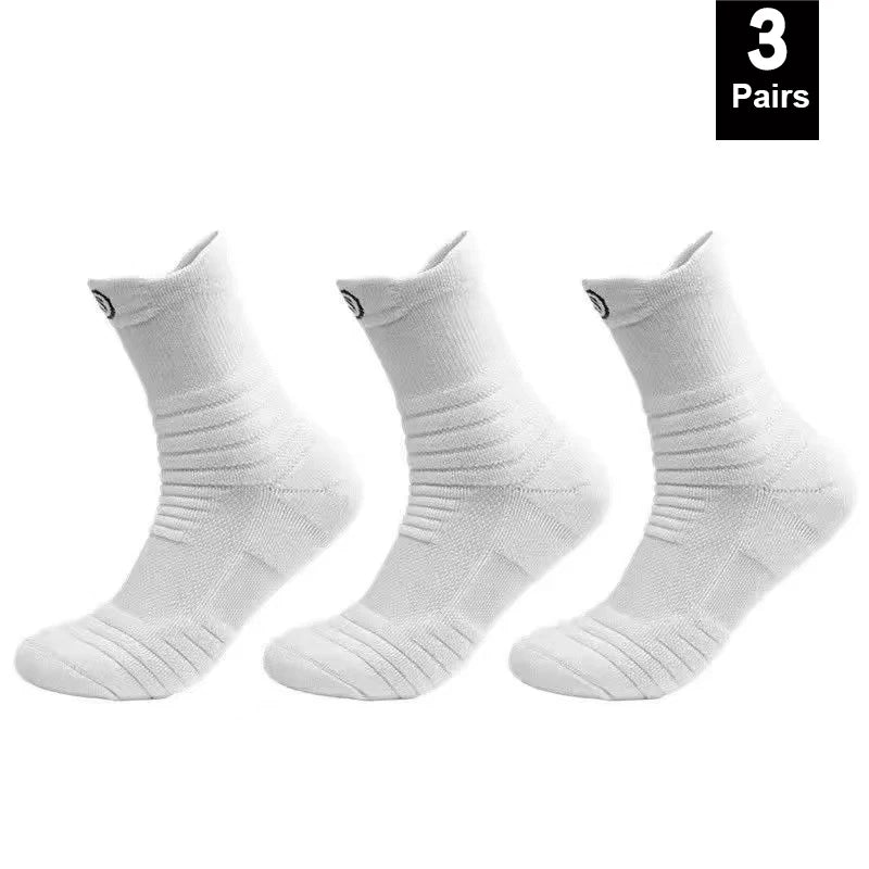 1/3 paires/lot chaussettes pour hommes bas de Compression respirant basket-ball sport cyclisme course serviette chaussettes haute élastique Tube chaussettes