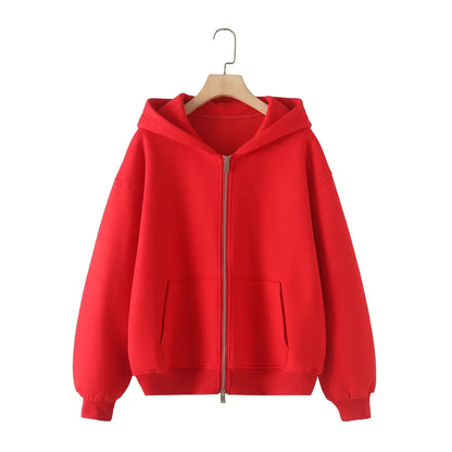 Ensemble Cardigan en coton avec fermeture éclair pour femme, survêtement, pantalon Baggy, vêtements de sport, pull, ensemble 2 pièces, tenues pour femmes, 2024