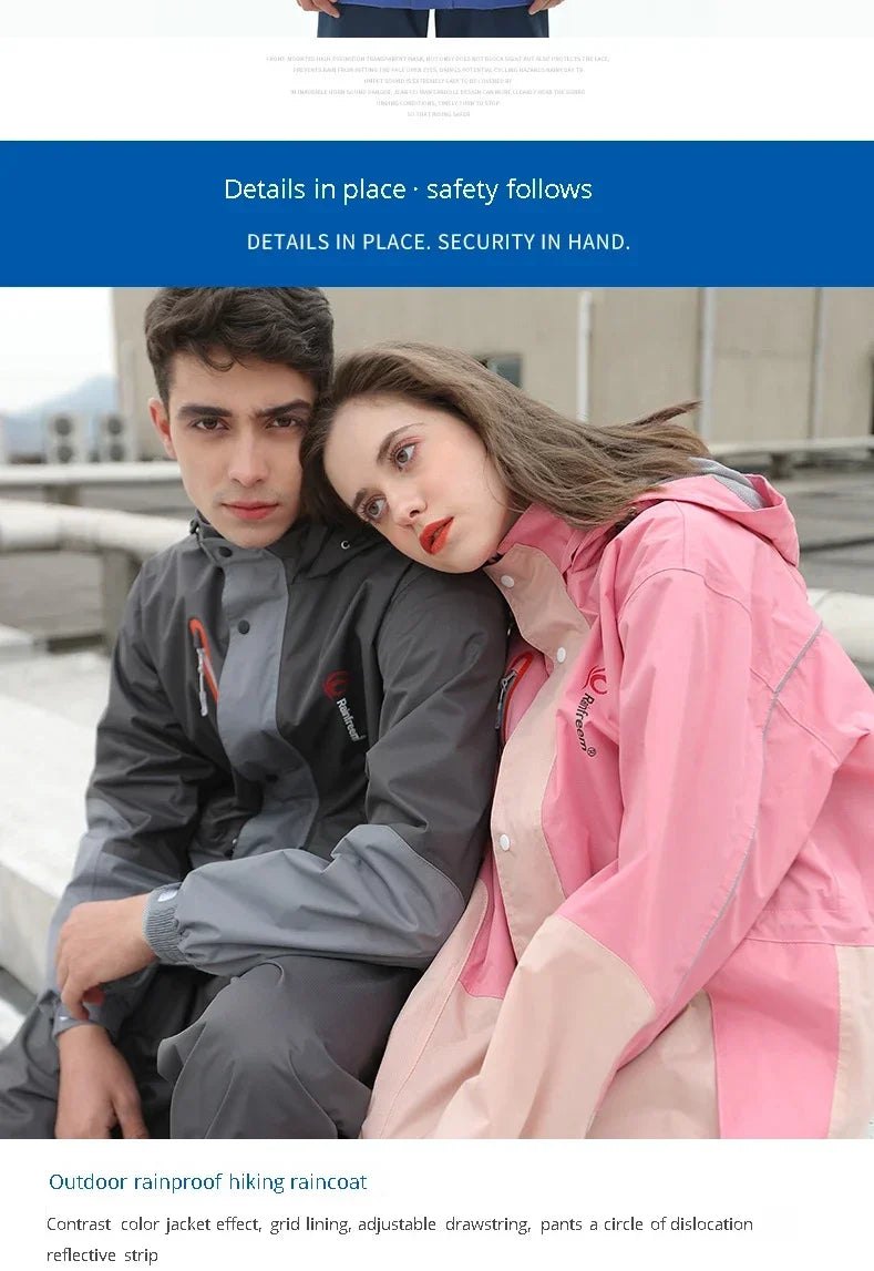 Split Raincoat Jacket Rain Pants Suit Adult Waterproof Outdoor Motorcycle Cycling Hiking Fishing Rainproof Protective 비옷