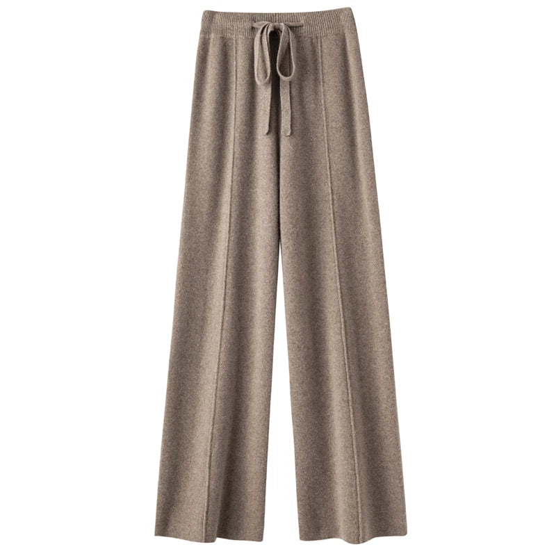 Pantalon large en cachemire pour femme, 100% laine mérinos, pantalon ample 107, pantalon épais pour femme, automne et hiver 2024
