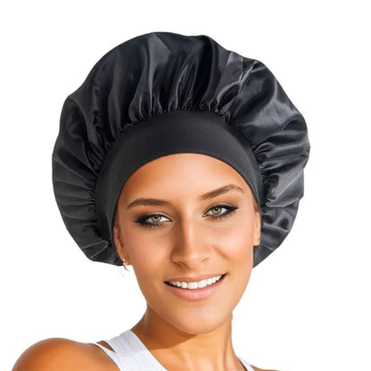 Sleeping Bonnet for Women Fashion Soft Solid Color Shower Cap for Natural and Curly Hair