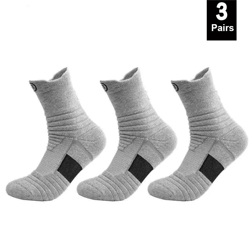 1/3 paires/lot chaussettes pour hommes bas de Compression respirant basket-ball sport cyclisme course serviette chaussettes haute élastique Tube chaussettes