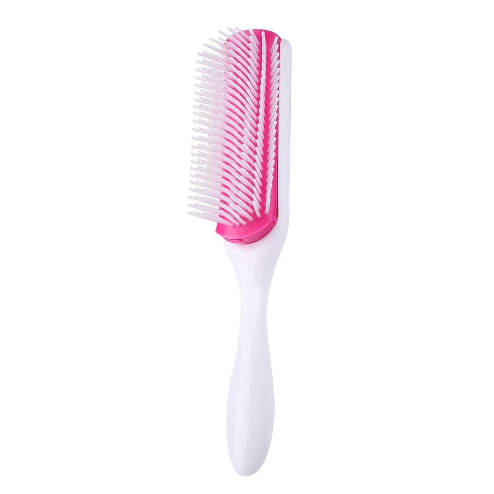 Brosse à cheveux démêlante à 9 rangées, cheveux lisses et bouclés, peigne démêlant, Massage du cuir chevelu, brosse à cheveux détachable, spéciale pour vrais cheveux, perruques