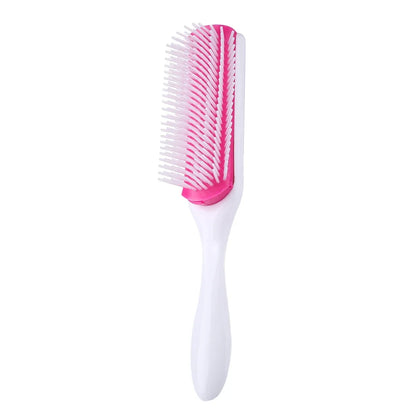 Brosse à cheveux démêlante à 9 rangées, cheveux lisses et bouclés, peigne démêlant, Massage du cuir chevelu, brosse à cheveux détachable, spéciale pour vrais cheveux, perruques