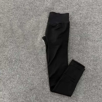 Leggings d'impact avec Logo pour femmes, Legging de Yoga sans couture, froissé, levage des fesses, ceinture basse côtelée, collants de sport, Fitness