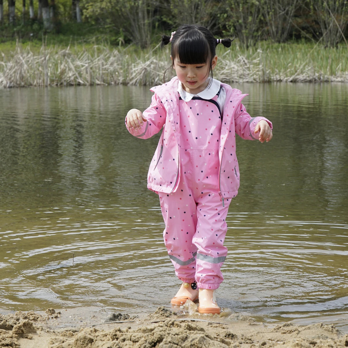 NEYKING-Ensembles de vêtements de salle de bain pour enfants, imperméable, bébé imbibé, salopette, pantalon, combinaison pour filles, veste pour enfants, fjSet