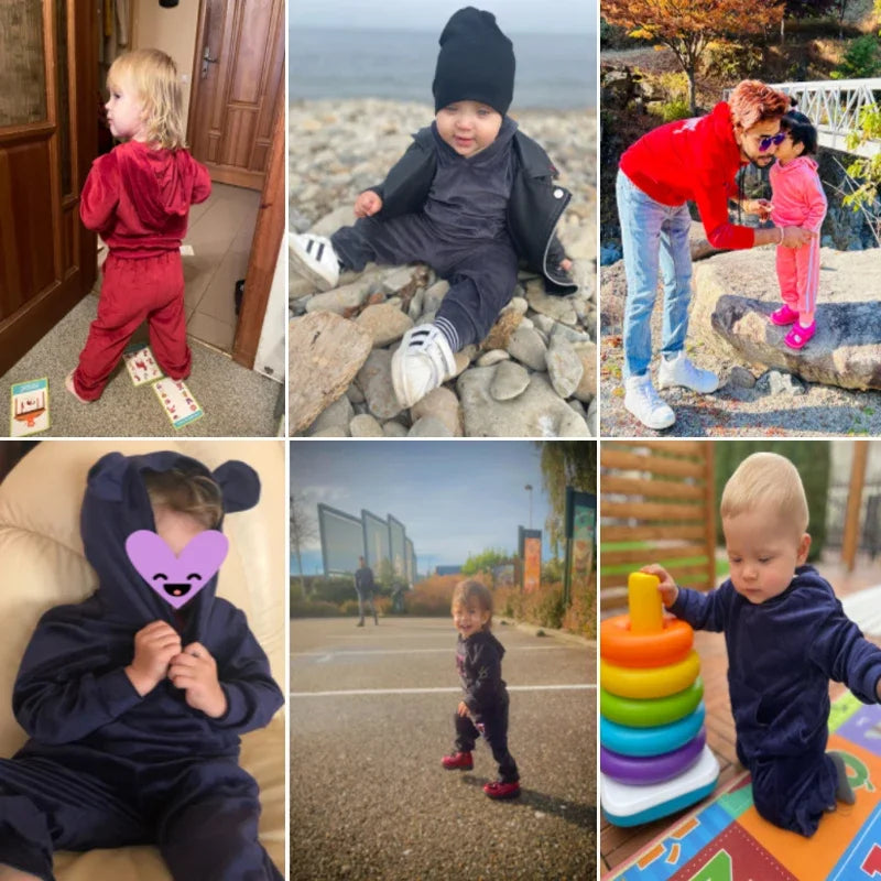 Ensemble de survêtement en velours pour enfants, vêtements pour tout-petits, tenues pour enfants, vêtements pour garçons, olympiques pour filles, printemps, hiver, 2025