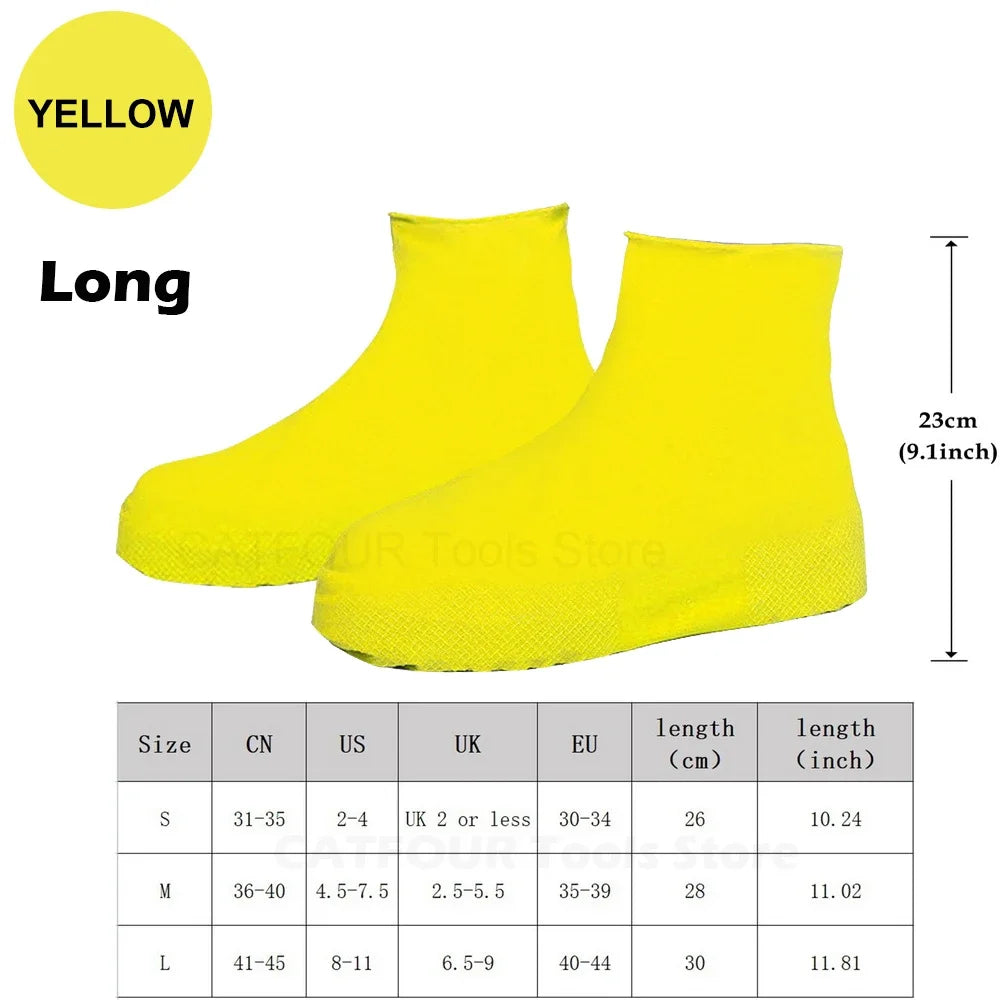 Waterproof Shoe Covers Silicone Anti-Slip Rain Boots Unisex Sneakers Protector for Outdoor Rainy Day Reusable Rain Shoe Covers