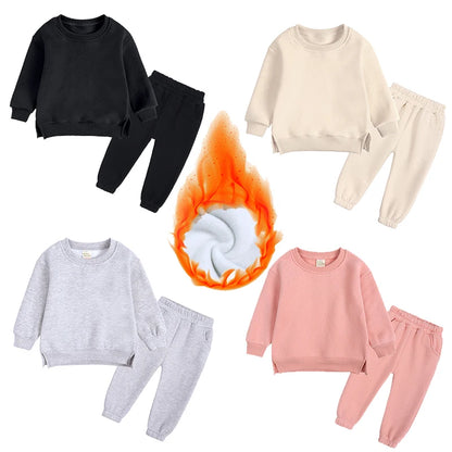 Ensemble de Survêtement Chaud à Capuche pour Enfant Garçon et Fille de 2 à 12 Ans, Tenue de dehors Solide, Motif Lapin, Smile, Hiver