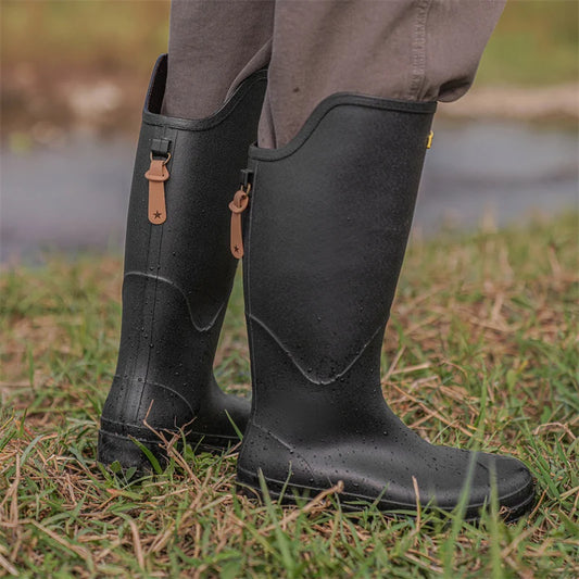 Bottes de pluie pour couple : monocylindre, élégantes pour un usage extérieur, chaussures d'eau à semelles plates, galoches imperméables, bottes longues de camping, C