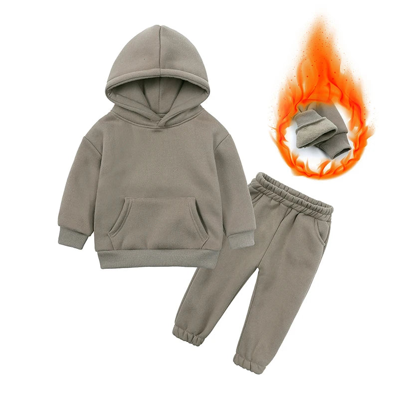 Ensemble de Survêtement Chaud à Capuche pour Enfant Garçon et Fille de 2 à 12 Ans, Tenue de dehors Solide, Motif Lapin, Smile, Hiver