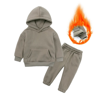 Ensemble de Survêtement Chaud à Capuche pour Enfant Garçon et Fille de 2 à 12 Ans, Tenue de dehors Solide, Motif Lapin, Smile, Hiver