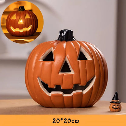Lampe citrouille de décoration d'halloween, pour maison, cour, jardin, extérieur, maison d'horreur, crâne, accessoires de fête, brille dans la nuit