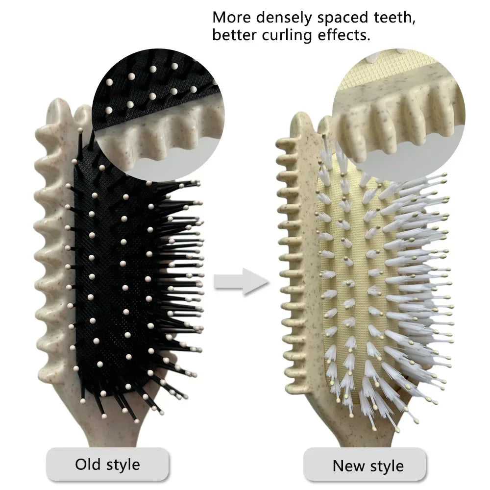 Boar Bristle Curl Defining Brush Detangling & Shaping Styling Tool for Curly Hair Professional Salon Comb for Women & Men