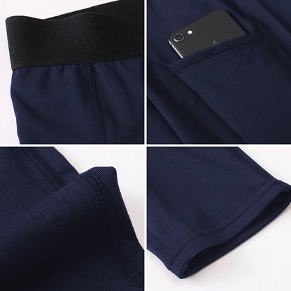 Leggings serrés de course chauds pour hommes, pantalons de sport, de Fitness, de Jogging, à séchage rapide, de Compression, automne et hiver