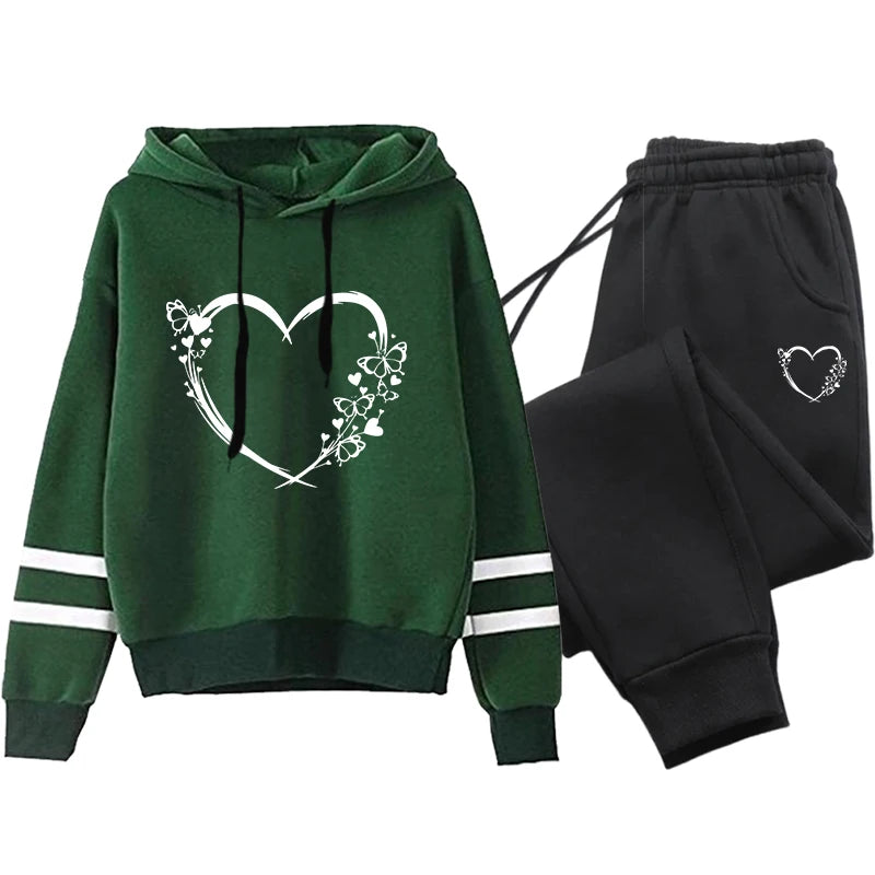 Ensemble deux pièces ample et confortable pour femmes, survêtement à rayures, costume de sport pour femmes, sweat à capuche décontracté, ensembles de Jogging quotidiens, 2025