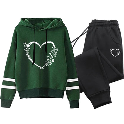 Ensemble deux pièces ample et confortable pour femmes, survêtement à rayures, costume de sport pour femmes, sweat à capuche décontracté, ensembles de Jogging quotidiens, 2025