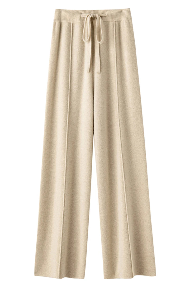 Pantalon large en cachemire pour femme, 100% laine mérinos, pantalon ample 107, pantalon épais pour femme, automne et hiver 2024