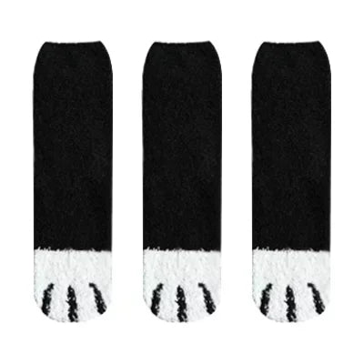 3 paires femmes chat patte rayure 3d chaussettes Kawaii amusant épais filles dessin animé animaux doigts chaussette bonneterie orteil zèbre/tigre/chat pied Sox