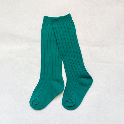 Chaussettes espagnoles pour enfants, chaussettes en coton à rayures pour garçons et filles, respirantes, hautes aux genoux, longues pour bébés, uniforme scolaire, 0-7 ans