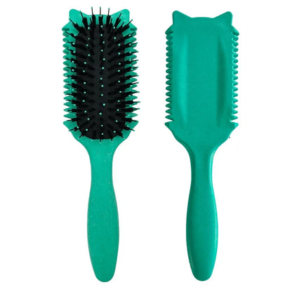 Boar Bristle Curl Defining Brush Detangling & Shaping Styling Tool for Curly Hair Professional Salon Comb for Women & Men
