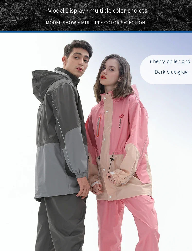 Split Raincoat Jacket Rain Pants Suit Adult Waterproof Outdoor Motorcycle Cycling Hiking Fishing Rainproof Protective 비옷