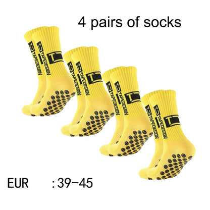4 paires de nouvelles chaussettes de football collées à tube central TC pour l'entraînement sportif et la compétition, chaussettes antidérapantes et respirantes