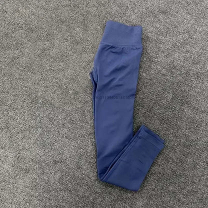 Leggings d'impact avec Logo pour femmes, Legging de Yoga sans couture, froissé, levage des fesses, ceinture basse côtelée, collants de sport, Fitness