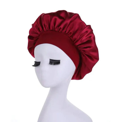 Sleeping Bonnet for Women Fashion Soft Solid Color Shower Cap for Natural and Curly Hair
