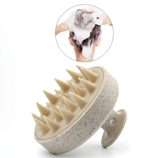 Silicone Hair Wash Brush Wheat Straw Silicone Hair Wash Brush Head Brush Scalp Stop Itch Scratching Comb Hairdressing Set
