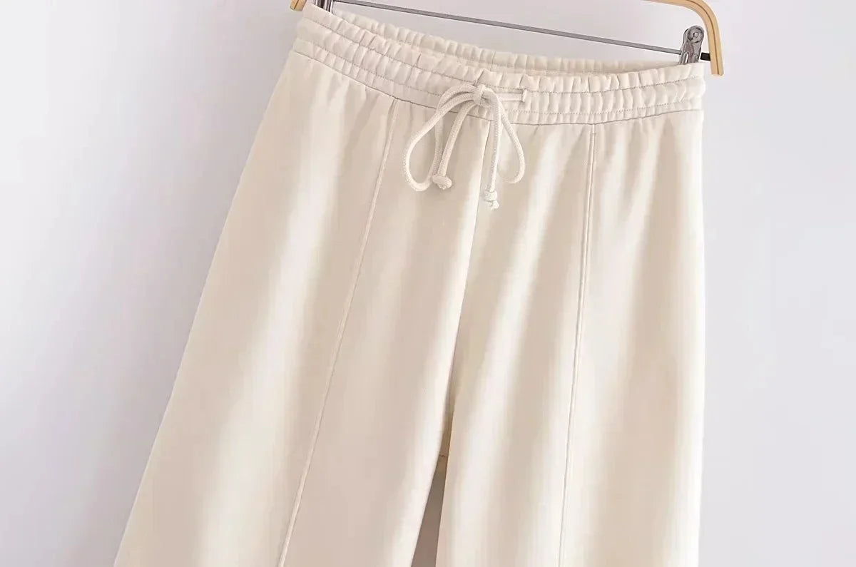 Ensemble 2 pièces à la mode pour femme, sweat-shirt polaire doublé, veste bombardier extensible + pantalon taille haute pour femme sauvage, hiver 2025