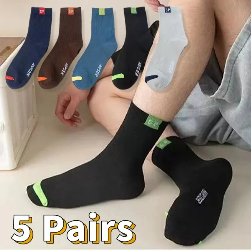 10/5/3 paires respirant Con bas de sport hommes fibre de bambou automne et hiver hommes chaussettes Absorption de la sueur déodorant affaires Sox