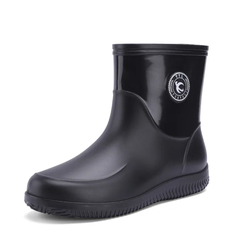 Hommes bottes de pluie anti-dérapant léger randonnée chaussures de pluie sans lacet imperméable loisirs de plein air en caoutchouc chaussures de pêche travail chaussures d'eau