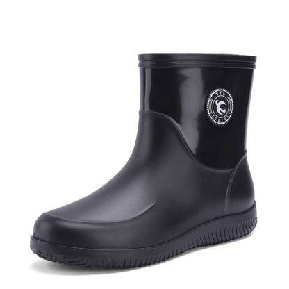 Hommes bottes de pluie anti-dérapant léger randonnée chaussures de pluie sans lacet imperméable loisirs de plein air en caoutchouc chaussures de pêche travail chaussures d'eau