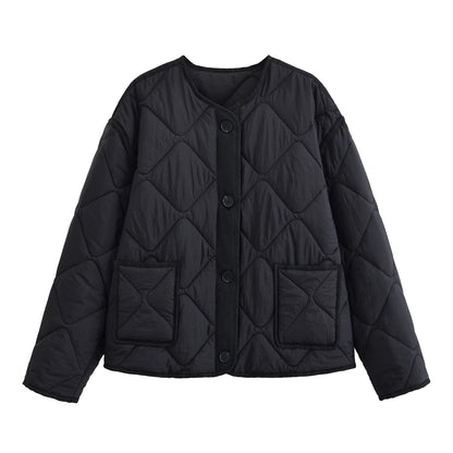 HH femmes hiver Plaid coutures coton manteau femme simple boutonnage poches décorer haute rue manteau à manches longues manteau décontracté