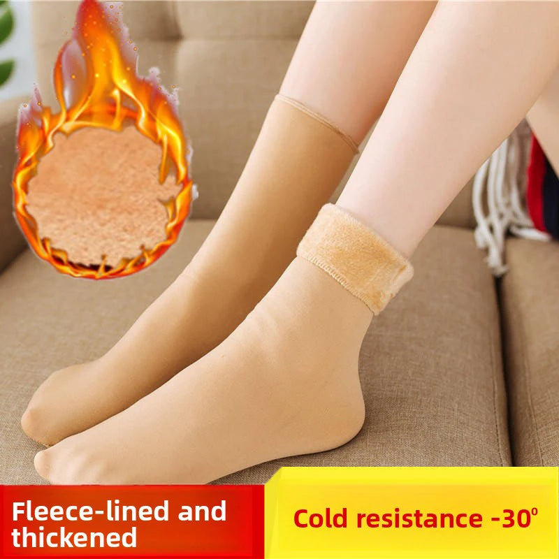 Nouvelles femmes hiver épaissir chaud chaussette courte thermique cachemire laine chaussettes neige velours bottes chaussettes maison sol Calcetines Mujer